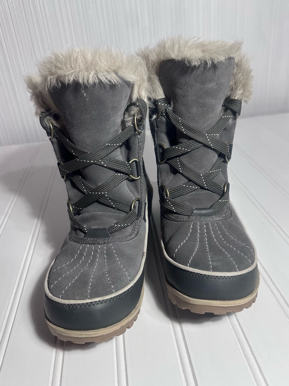 Sorel Tivoli II gray suede waterproof winter boots women’s 7 - Picture 4 of 10